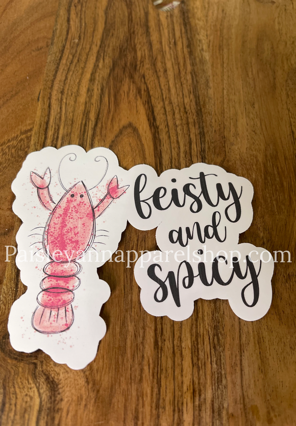 Feisty and spicy crawfish sticker