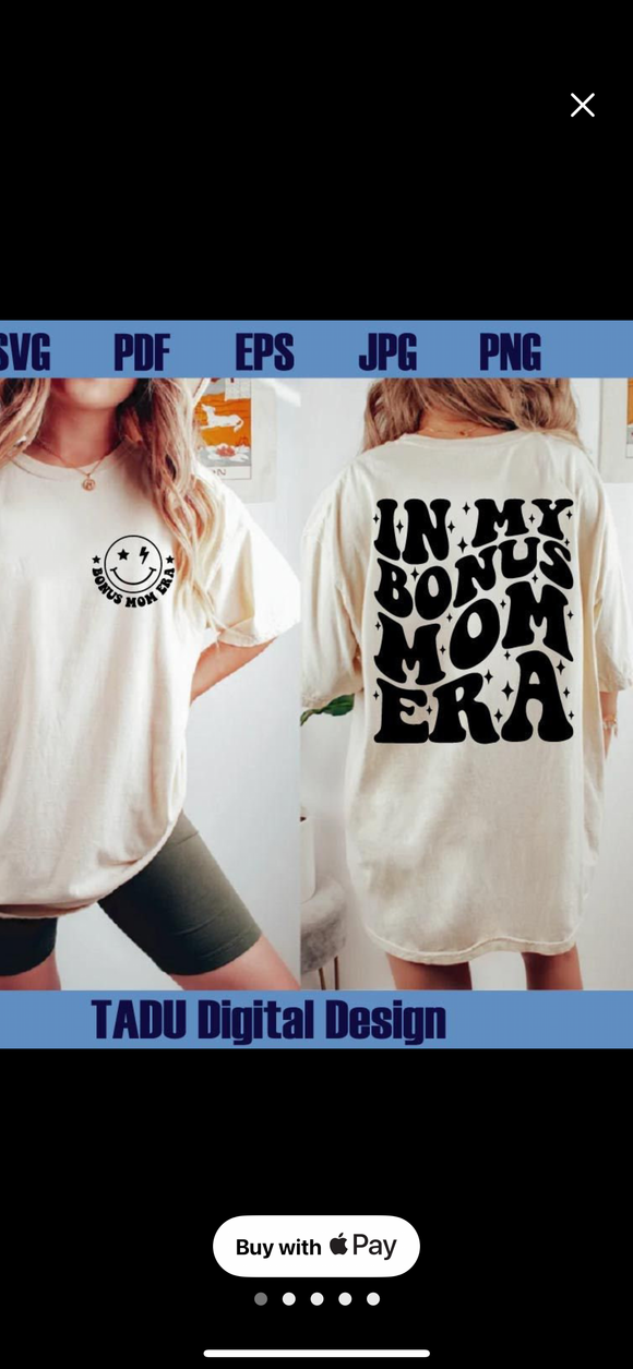 In my bonus mom era front and back tee