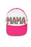 Mama football leopard trucker hat