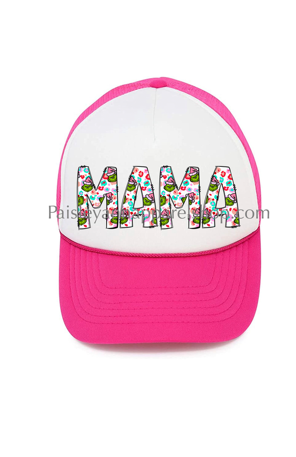 Mama grinch trucker hat