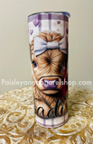 Purple highland cow tumbler