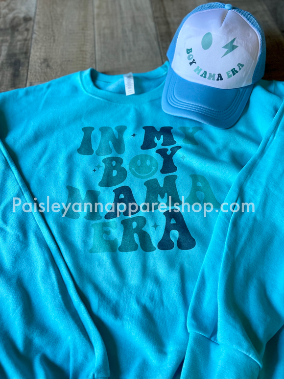 In my boy mama era sweatshirt and hat bundle