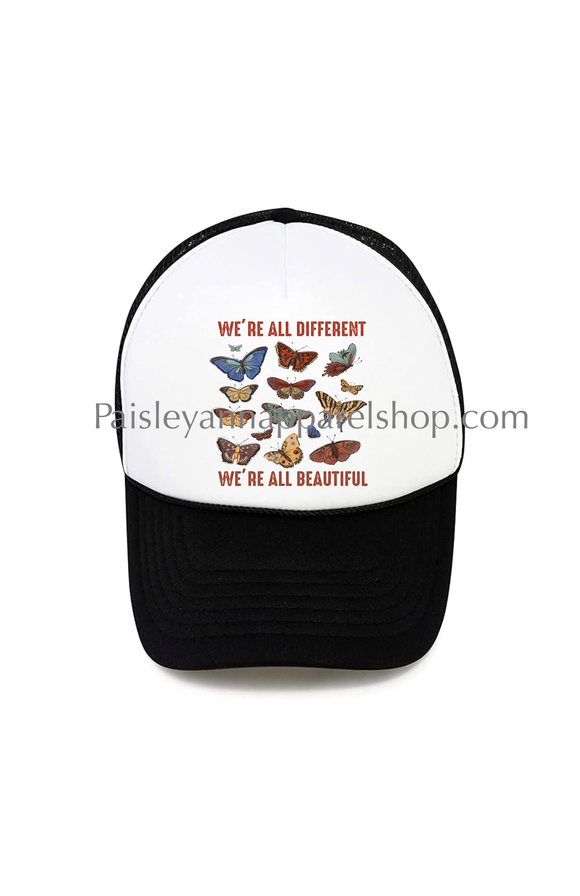 We’re all different we’re all beautiful trucker hat