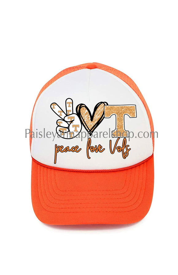 Peace love vols Tennessee trucker hat
