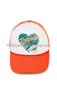 Miami dolphins heart trucker hat