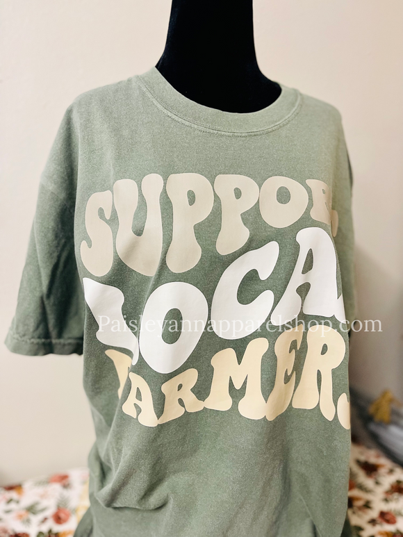 Support local farmers comfort colors tee