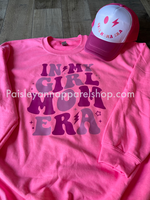 In my girl mom era sweatshirt and hat bundle