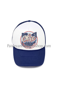 Ohio vintage state trucker hat