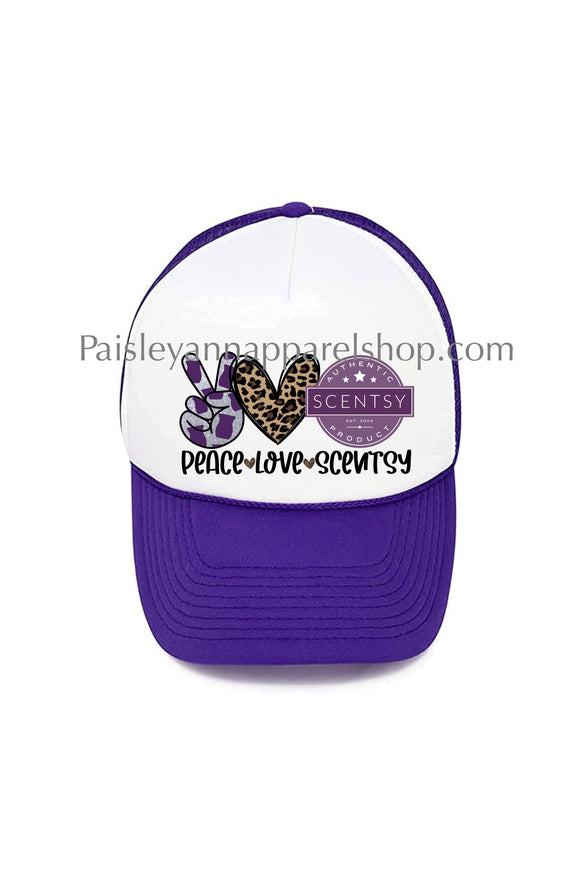 Peace love scentsy trucker hat