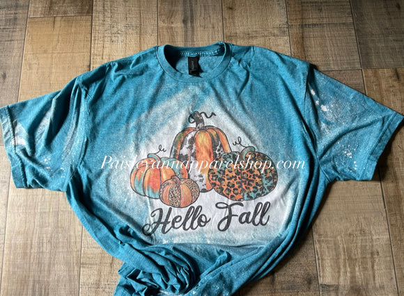 Hello Fall cowhide pumpkin