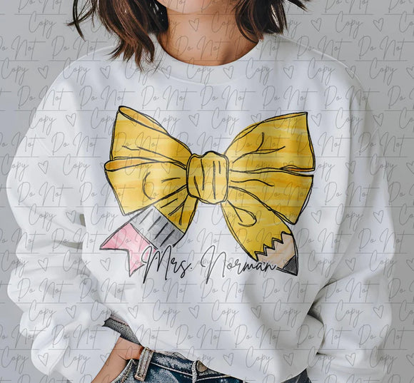 Pencil bow sweatshirt