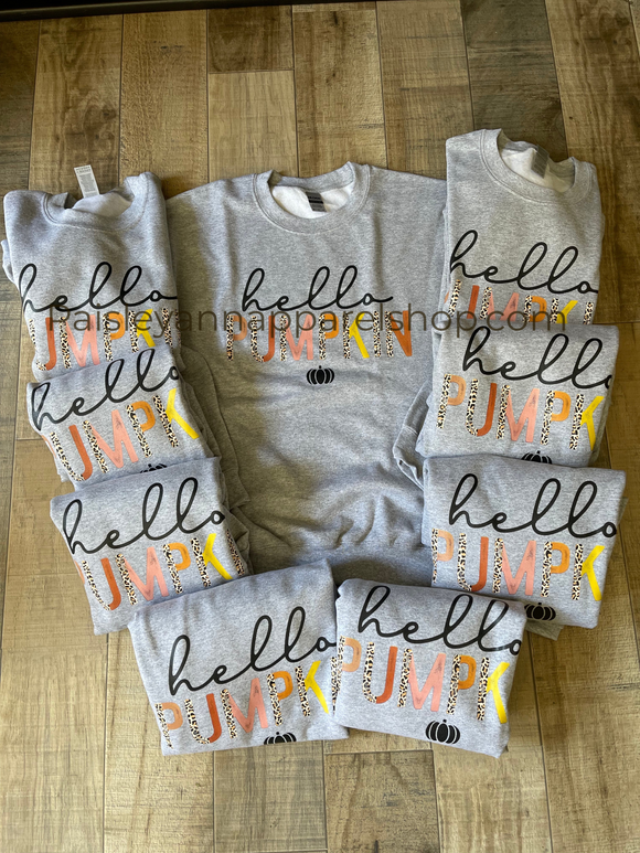 Hello pumpkin grey sweatshirt