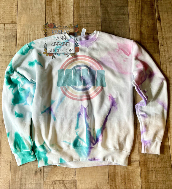 Mama retro tie dye sweatshirt