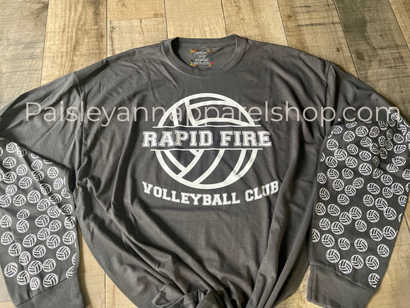 Rapid fire volleyball club long sleeve volleyballs on sleeves