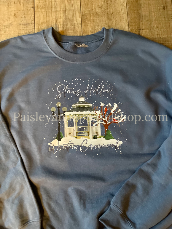Stars Hollow winter carnival size L blue sweatshirt RTS