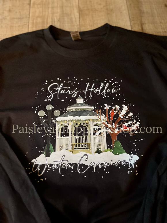 Stars Hollow winter carnival size xL black long sleeve shirt RTS