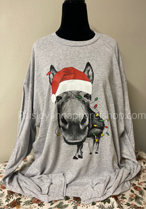 Christmas donkey on long sleeve