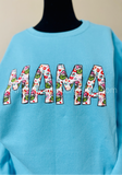 Mama grinch sweatshirt blue