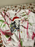 Horse Christmas lights tie dye sweatshirts