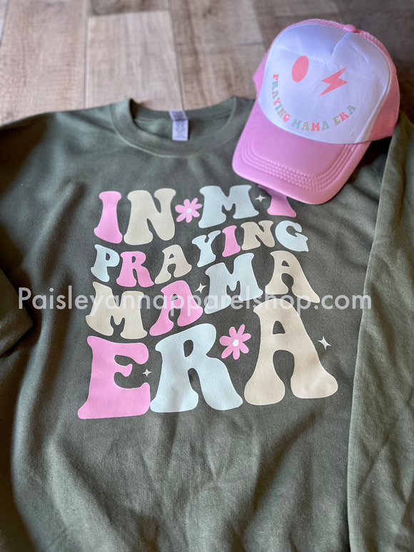 In my praying mama era sweatshirt and hat bundle