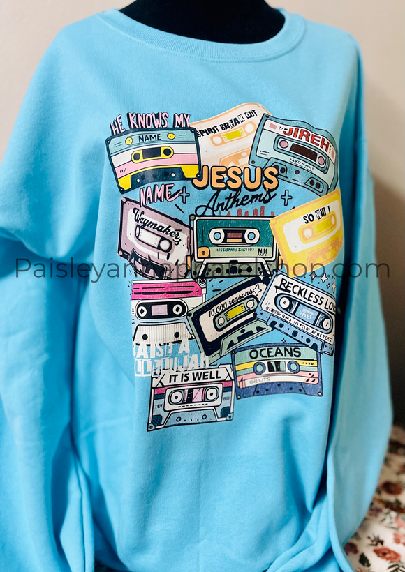 Jesus Anthem retro tapes sweatshirt