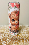 Red baby highland cow tumbler