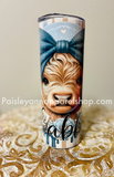 Blue highland cow tumbler