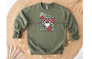 Boy mama Santa retro green sweatshirt