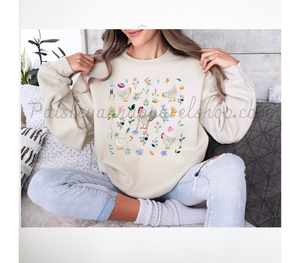 chicken flowers wildflowers sweatshirt