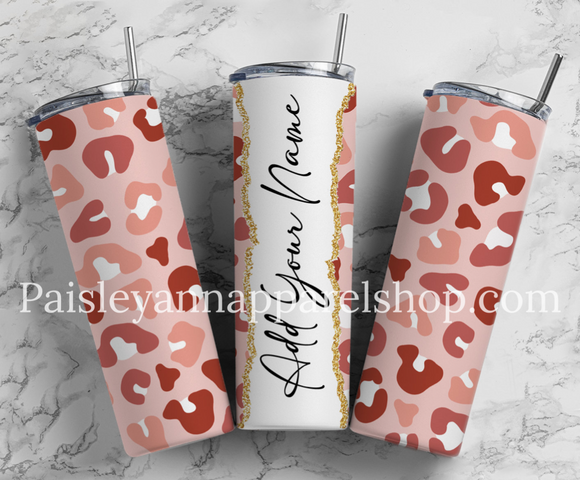 Pink leopard 20 oz tumbler