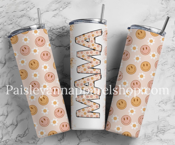 Smiley daisy mama  20 oz tumbler