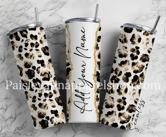 Gold leopard 20 oz tumbler