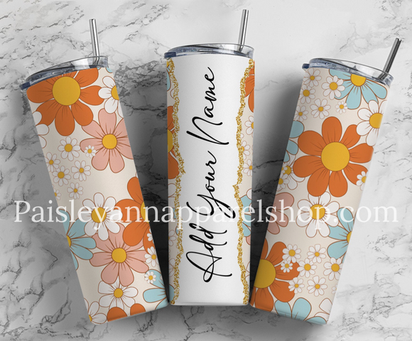 Boho daisy retro 20 oz tumbler