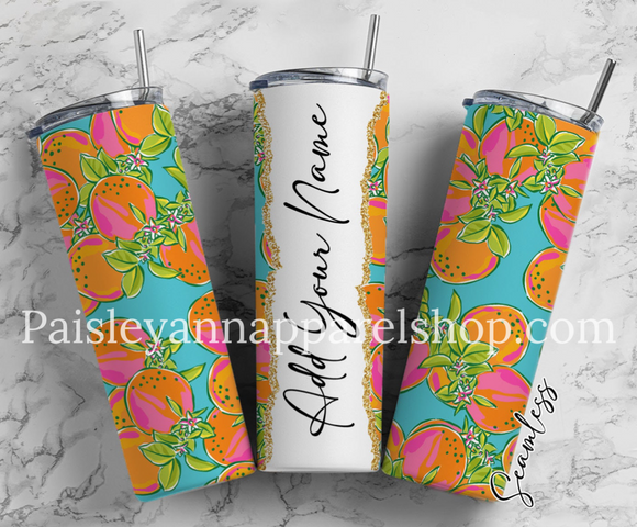 Mint and oranges 20 oz tumbler