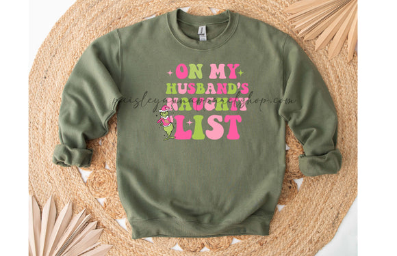 On my husbands naughty list grinch