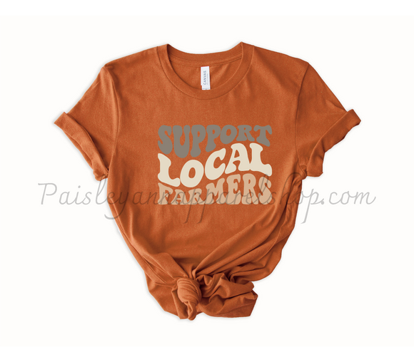 support local farmers retro autumn