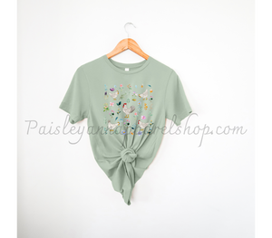 chicken wildflower on dusty blue