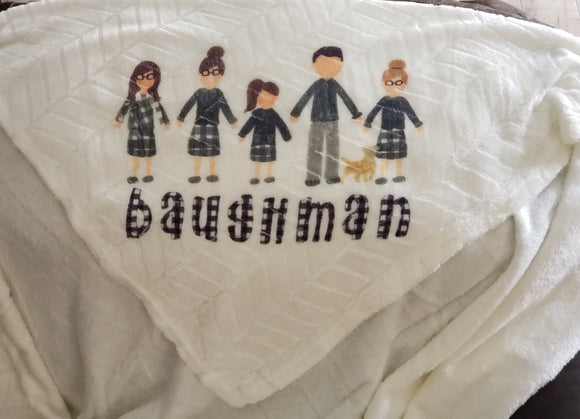 Family cream blanket