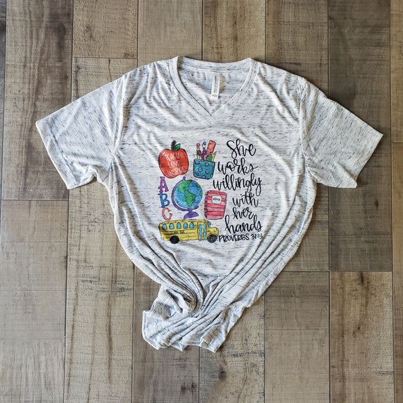 Teacher proverbs marble and white option