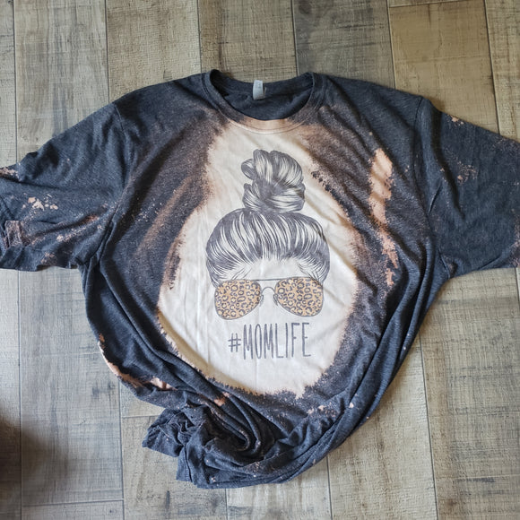 Mom life bun #2 charcoal distressed