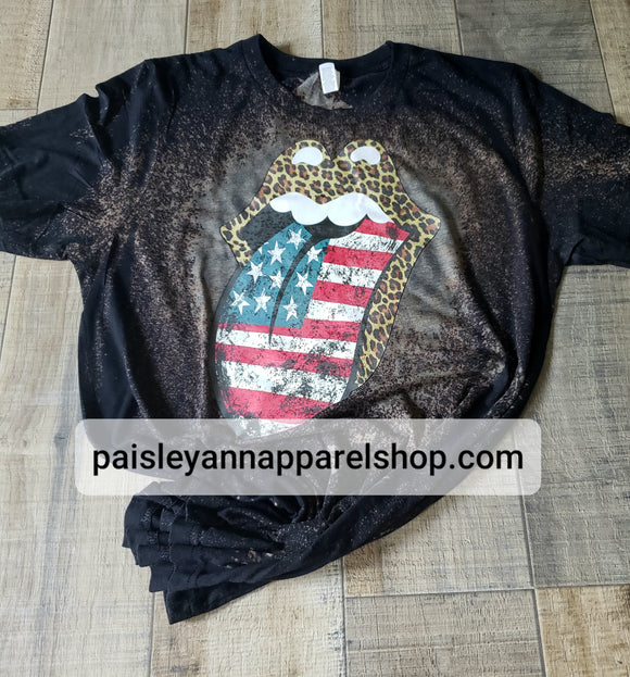 Leopard lips SCREEN PRINT T shirt