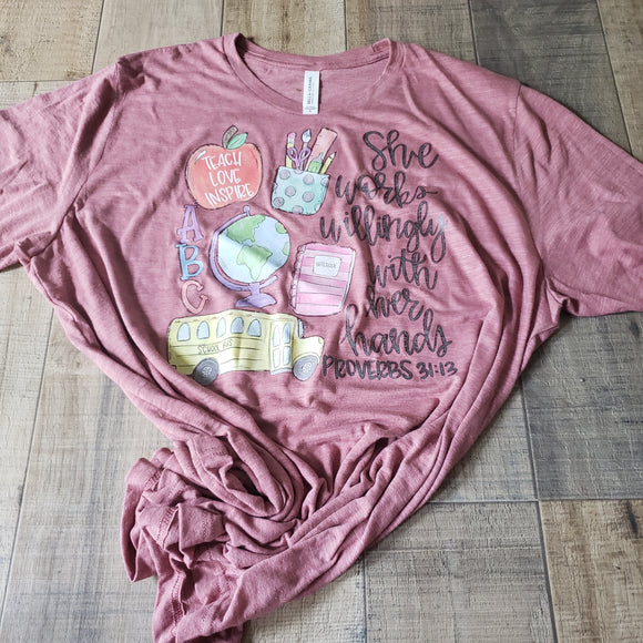 Teacher proverbs SCREEN PRINT T shirt
