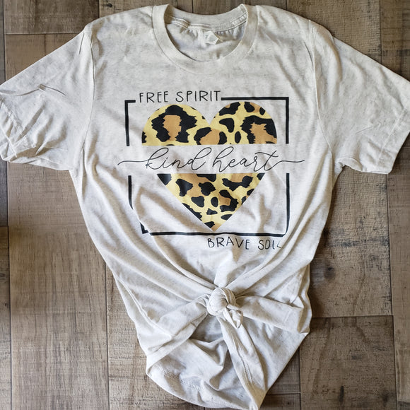 Kind heart- Brave soul SCREEN PRINT T shirt