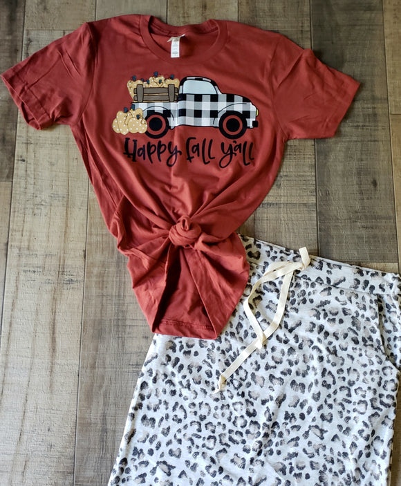 Fall yall truck SCREEN PRINT T shirt