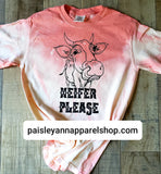 Heifer Please-coral ombre SCREEN PRINT T shirt