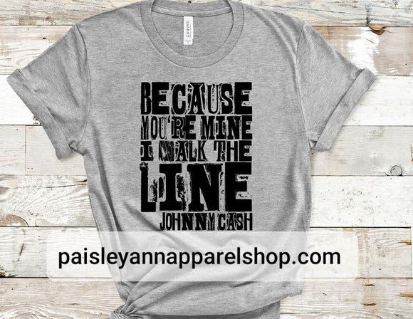 I walk the line Johnny Cash SCREEN PRINT shirt