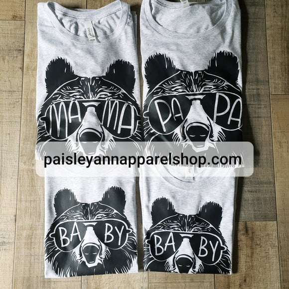 Baby bear- heather ash SCREEN PRINT