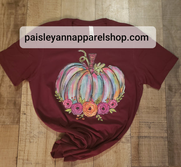 Watercolor pumpkin SCREEN PRINT shirt