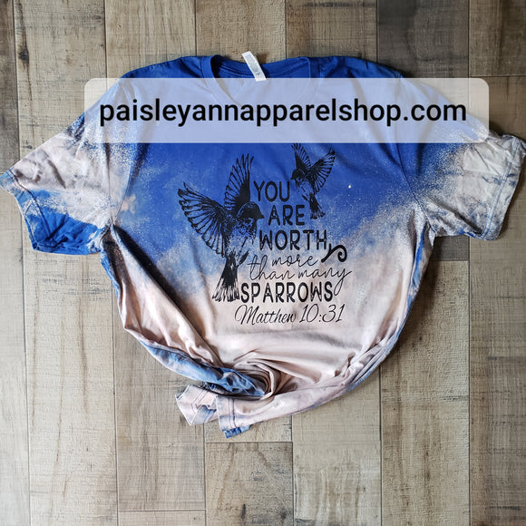 Sparrow- royal ombre SCREEN PRINT T shirt