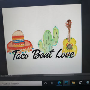 Taco bout love- heathered shirt